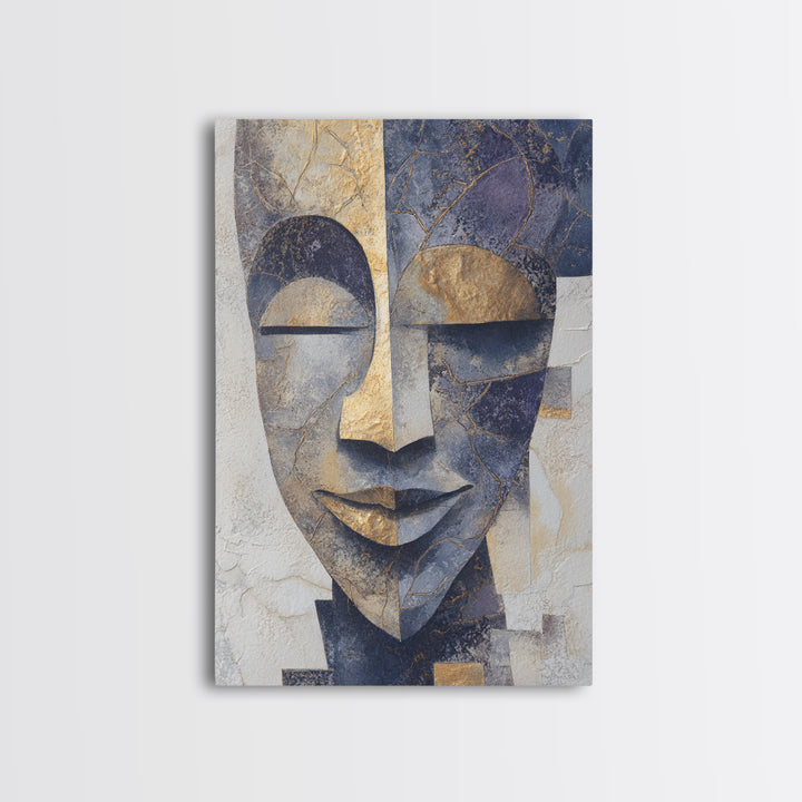 Bold Mask Portrait Canvas Print, Tribal Art, Canvas Painting, Living Room Decor, Oil Painting, Tribal, Original Abstract, TRI-2x3-9