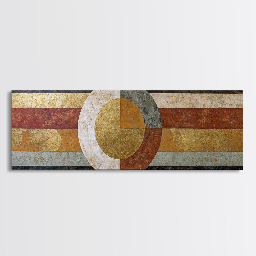Geometric Border Design by Global Textiles Framed Canvas Print, Tribal Art, Abstract Art, Living Room Decor, Fine Art, Tribal, TRI-3x1-84
