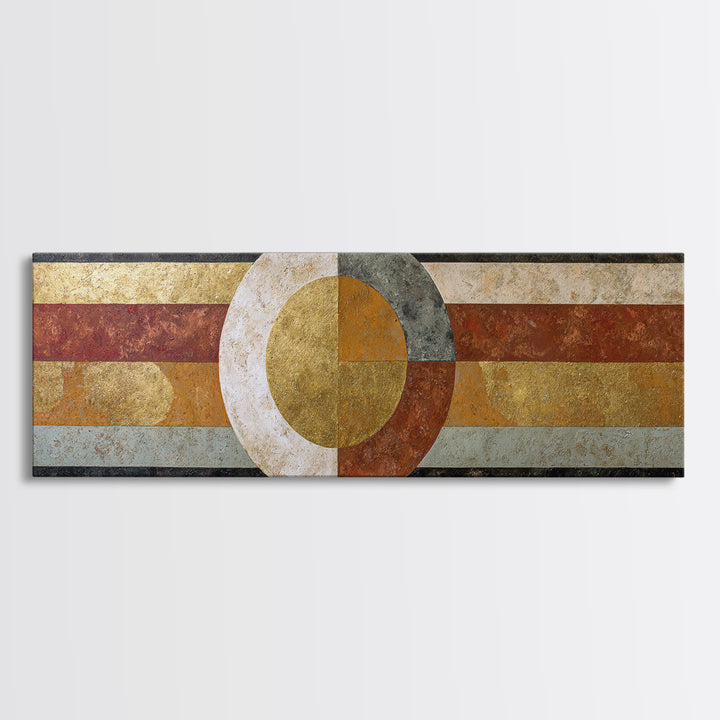 Geometric Border Design by Global Textiles Framed Canvas Print, Tribal Art, Abstract Art, Living Room Decor, Fine Art, Tribal, TRI-3x1-84