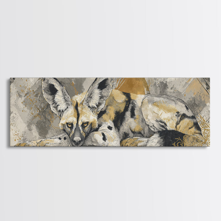 Stylized Animal Totem Canvas Print, Tribal Art, Abstract Wall Art, Living Room Decor, Oil Painting, Tribal, Black and White Art, TRI-3x1-92