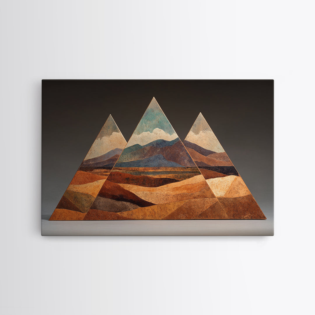 Desert Rhythm Pattern Framed Canvas Print, Tribal Art, Earthy, Living Room Decor, Fine Art, Tribal, Textured Painting, TRI-3x2-50
