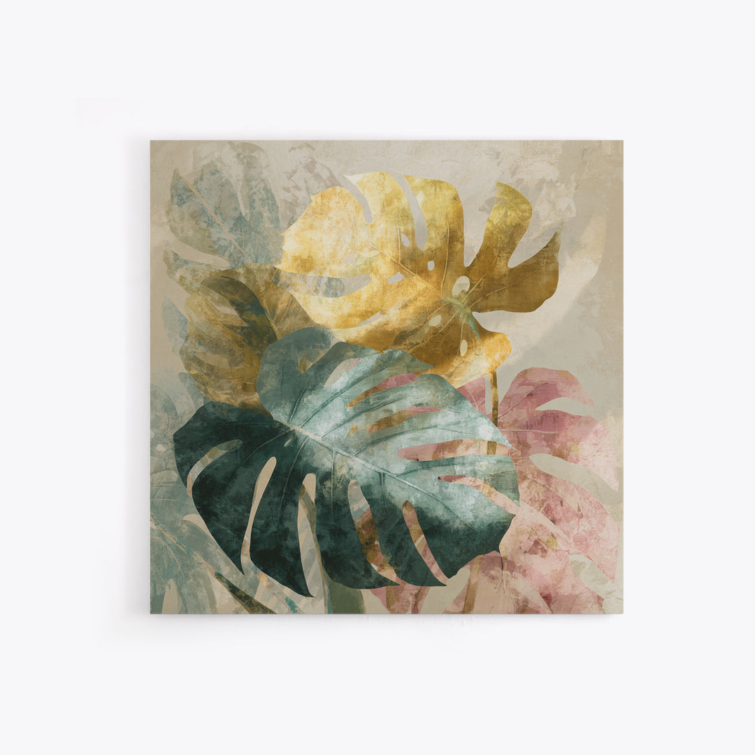 Lush Monstera Leaves Framed Canvas Print, Tropical Art, Modern Decor, Living Room Decor, Fine Art, Tropic, Wall Decor, TRO-1x1-1
