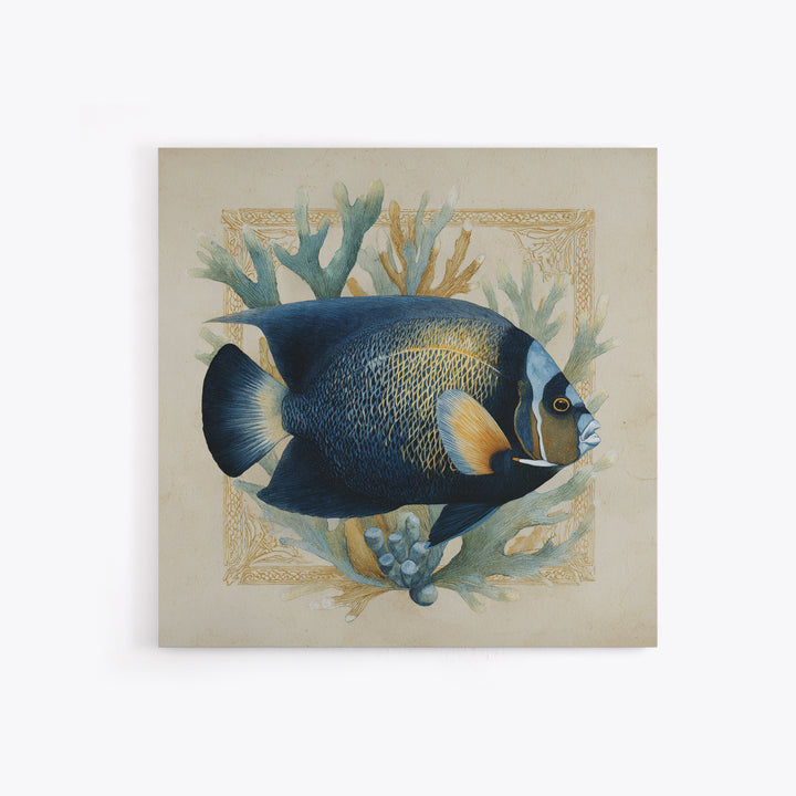 Tropical Fish over Coral Reef Framed Canvas Print, Tropical Art, Oversized Wall Art, Living Room Decor, Fine Art, Tropic, TRO-1x1-11