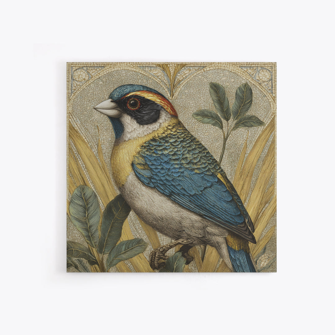 Colorful Jungle Bird Pattern Canvas Print, Tropical Art, Print, Living Room Decor, Fine Art, Tropic, Coastal Wall Art, TRO-1x1-20