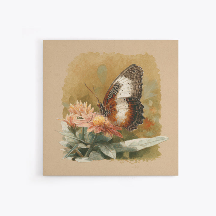 Tropical Butterfly and Flower Study Framed Canvas Print, Tropical Art, Set of 3 Prints, Living Room Decor, Fine Art, Tropic, TRO-1x1-47