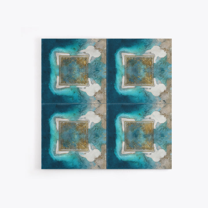 Tropical Lagoon with Turquoise Water Canvas Print, Tropical Art, Beach Prints, Living Room Decor, Watercolor Art, Tropic, TRO-1x1-55