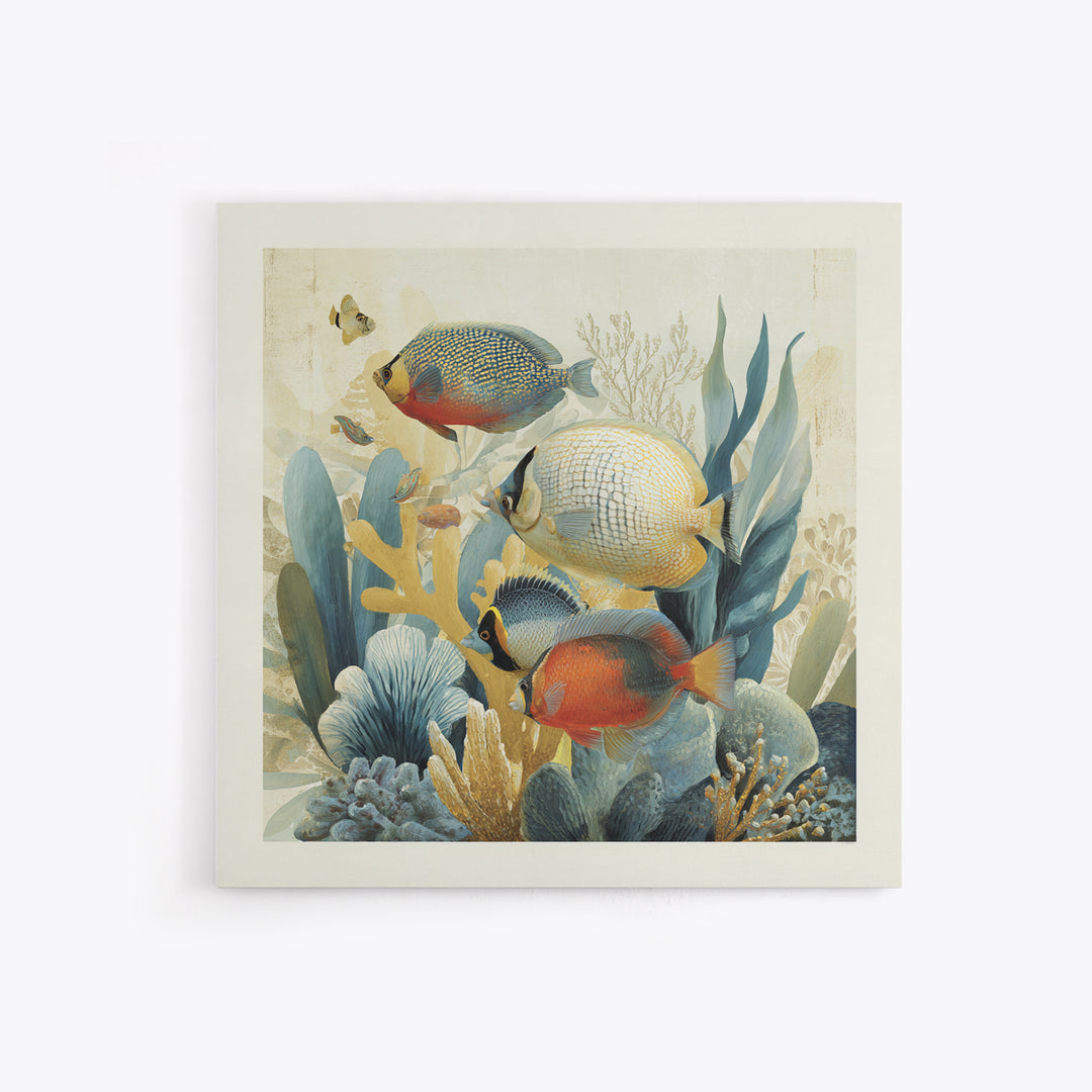 Tropical Fish over Coral Reef Canvas Print, Tropical Art, Gallery Decor, Living Room Decor, Fine Art, Tropic, Wall Art, TRO-1x1-59