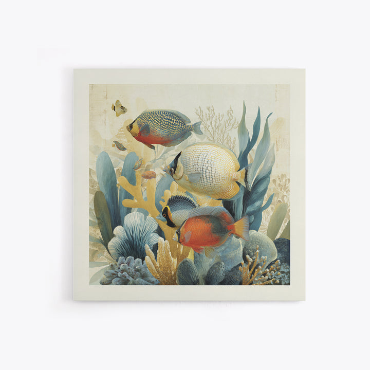 Tropical Fish over Coral Reef Canvas Print, Tropical Art, Gallery Decor, Living Room Decor, Fine Art, Tropic, Wall Art, TRO-1x1-59