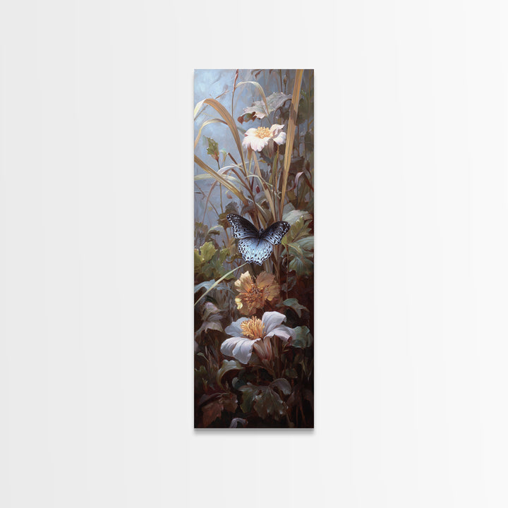 Tropical Butterfly and Flower Study Canvas Print, Tropical Art, Set of 3 Prints, Living Room Decor, Fine Art, Tropic, TRO-1x3-11