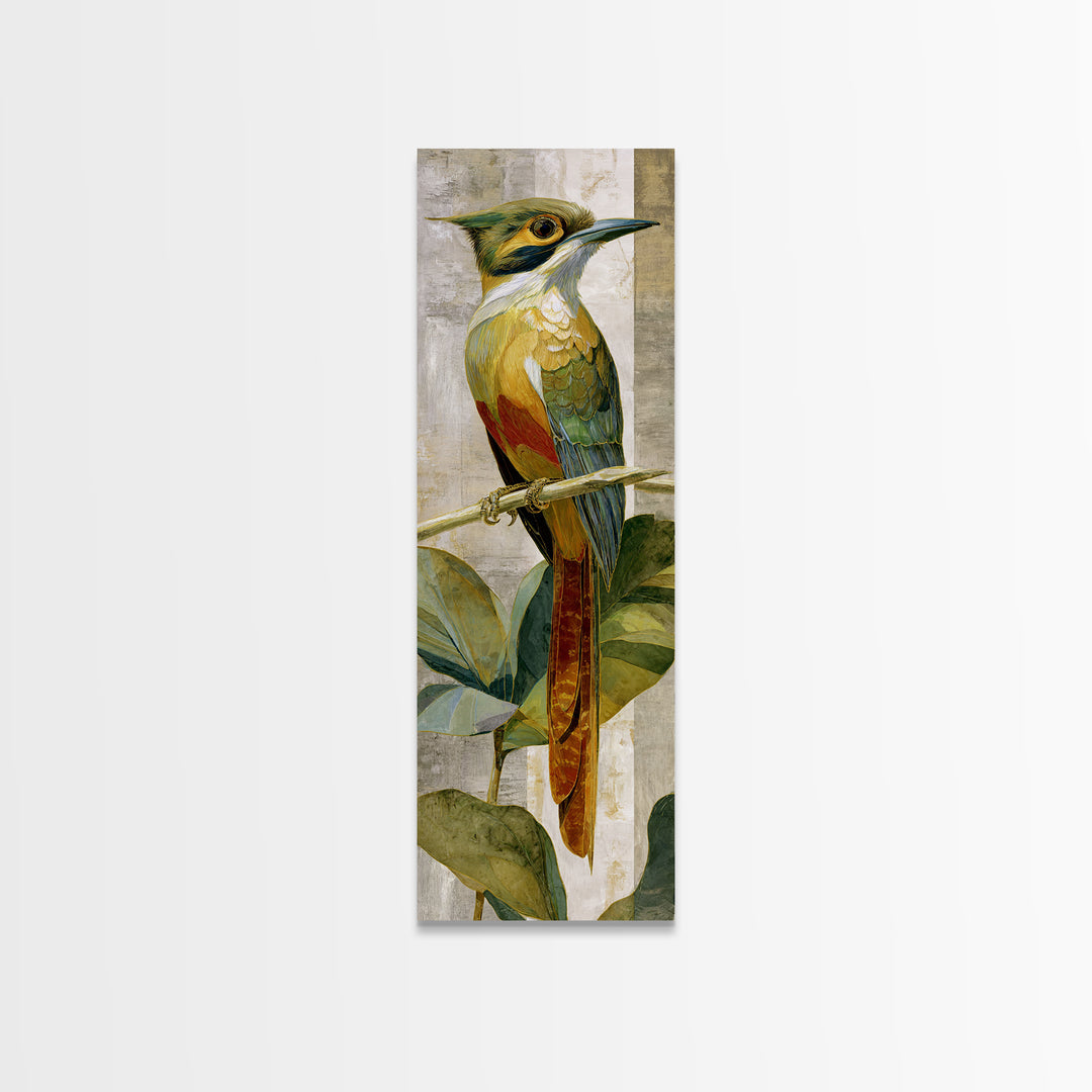 Colorful Jungle Bird Pattern Canvas Print, Tropical Art, Print, Living Room Decor, Fine Art, Tropic, Coastal Wall Art, TRO-1x3-32