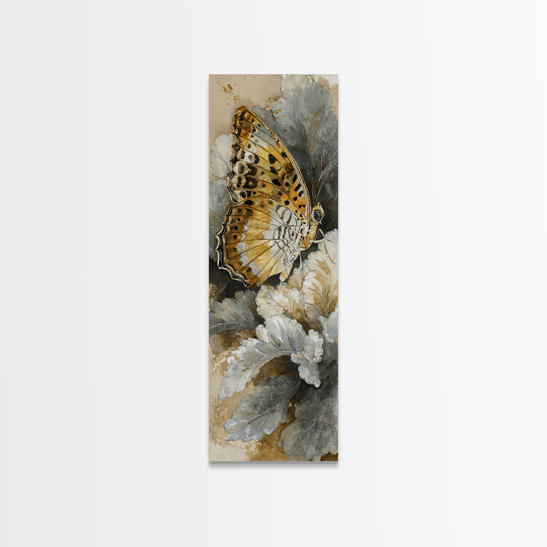 Tropical Butterfly and Flower Study Canvas Print, Tropical Art, Digital Print, Living Room Decor, Tropic, Downloadable Prints, TRO-1x3-35