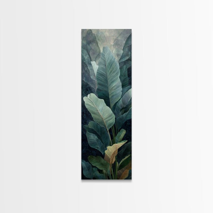 Banana Leaves Layered Canvas Print, Tropical Art, Art Print, Living Room Decor, Tropic, Abstract Painting, Watercolor Art, TRO-1x3-93