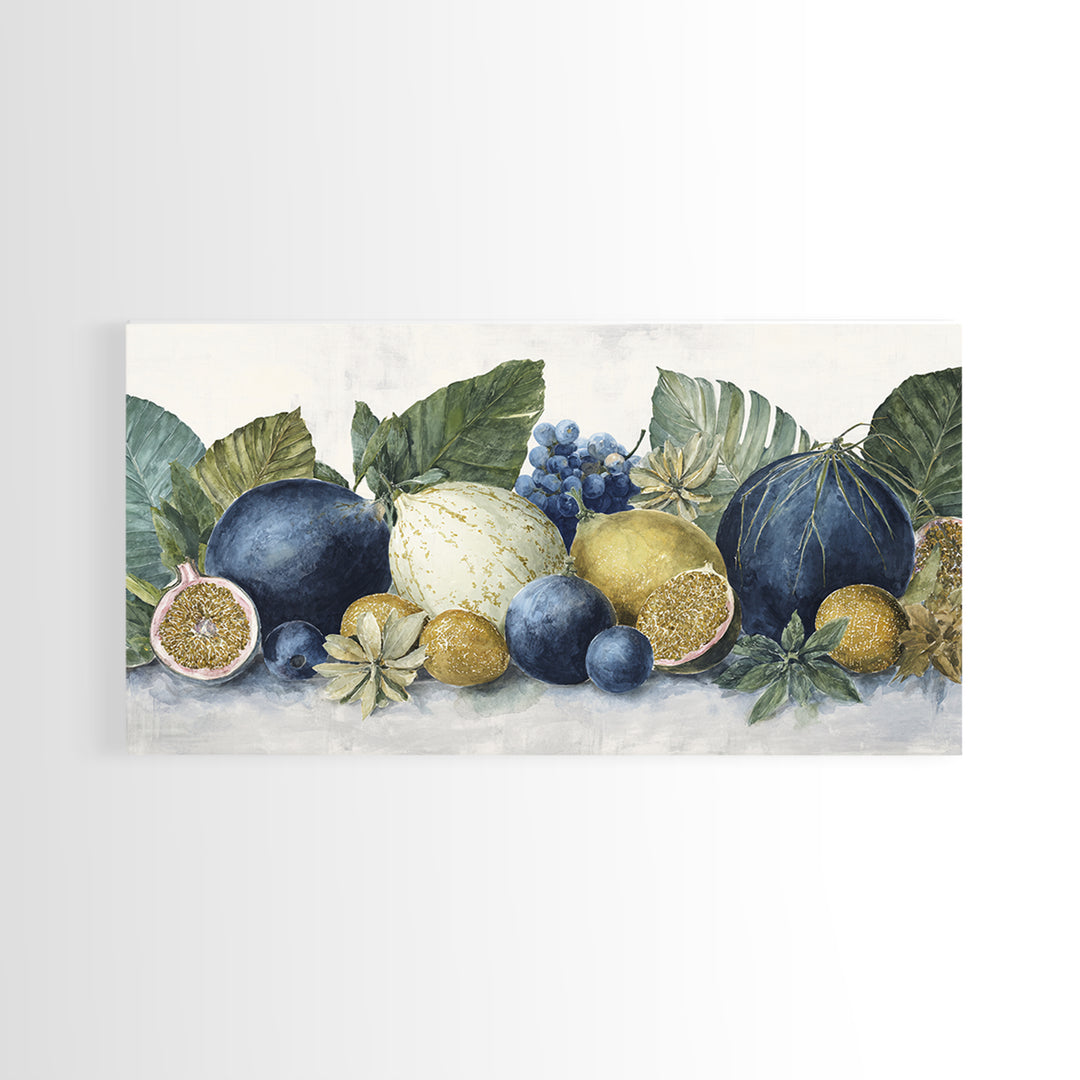 Tropical Fruit Market Arrangement Framed Canvas Print, Tropical Art, Coastal Decor, Living Room Decor, Fine Art, Tropic, TRO-2x1-11