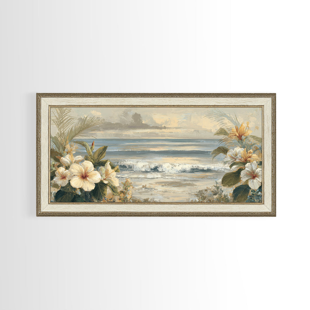 Sunset Surf Scene Framed Canvas Print, Tropical Art, Room Decor, Living Room Decor, Fine Art, Tropic, Printable, TRO-2x1-18