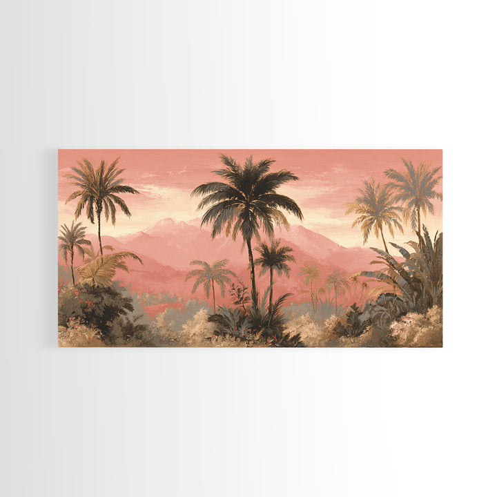 Palm Tree Silhouettes Canvas Print, Tropical Art, Digital Prints, Living Room Decor, Fine Art, Tropic 148, Set of Prints, TRO-2x1-48