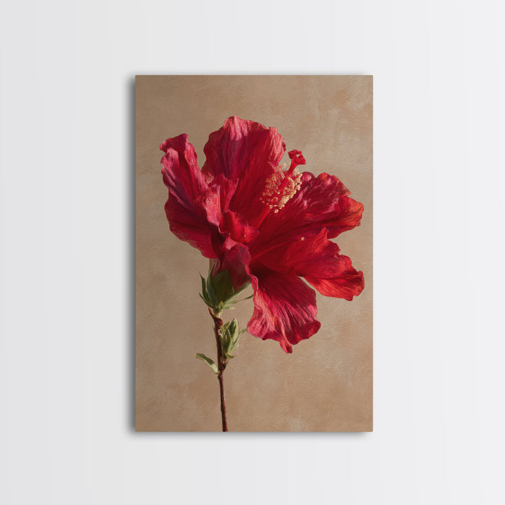 Hibiscus Flower Closeup Framed Canvas Print, Tropical Art, Digital Print, Living Room Decor, Tropic, Downloadable Prints, TRO-2x3-13
