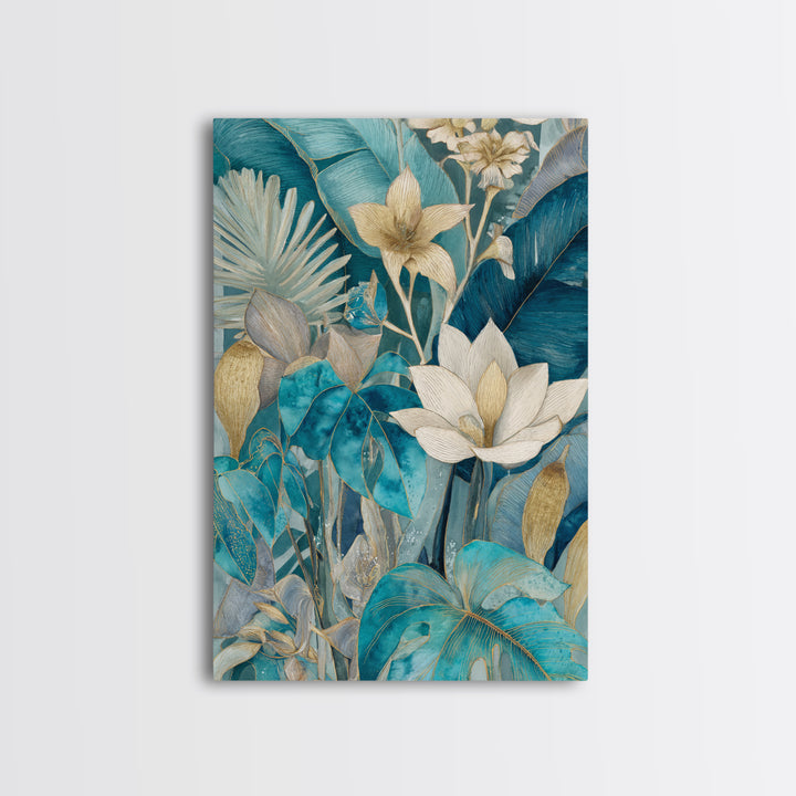 Tropical Lagoon with Turquoise Water Canvas Print, Tropical Art, Minimalist Decor, Living Room Decor, Fine Art, Tropic, TRO-2x3-15