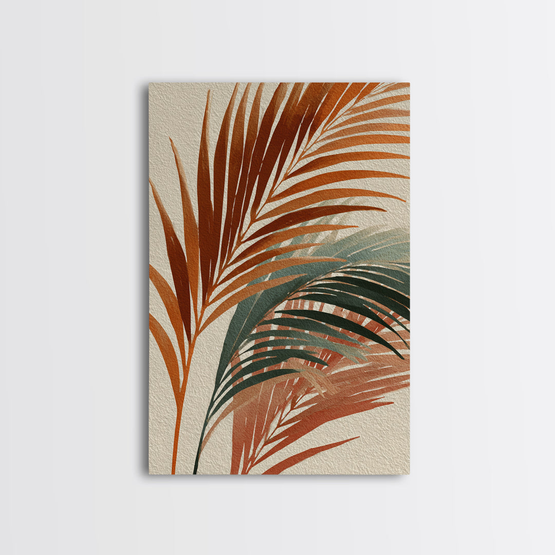 Rain Soaked Palm Leaf Closeup Canvas Print, Tropical Art, Printable Wall Art, Living Room Decor, Watercolor Art, Tropic, TRO-2x3-29