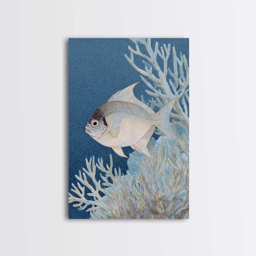 Tropical Fish over Coral Reef Framed Canvas Print, Tropical Art, Digital Print, Living Room Decor, Tropic, Downloadable Prints, TRO-2x3-43