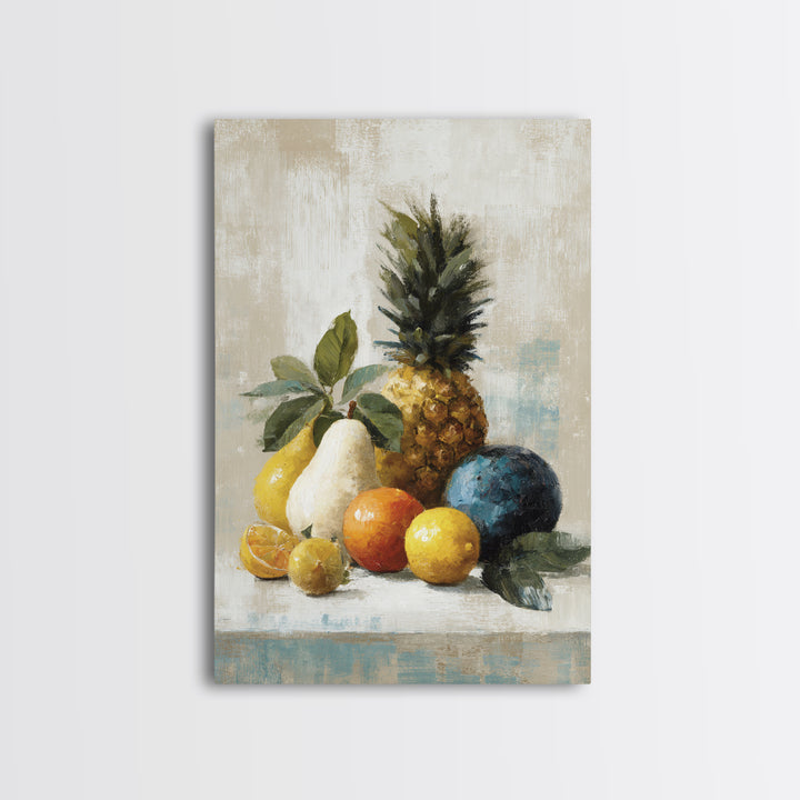 Tropical Fruit Market Arrangement Framed Canvas Print, Tropical Art, Printable Art, Living Room Decor, Abstract Art, Tropic, TRO-2x3-47