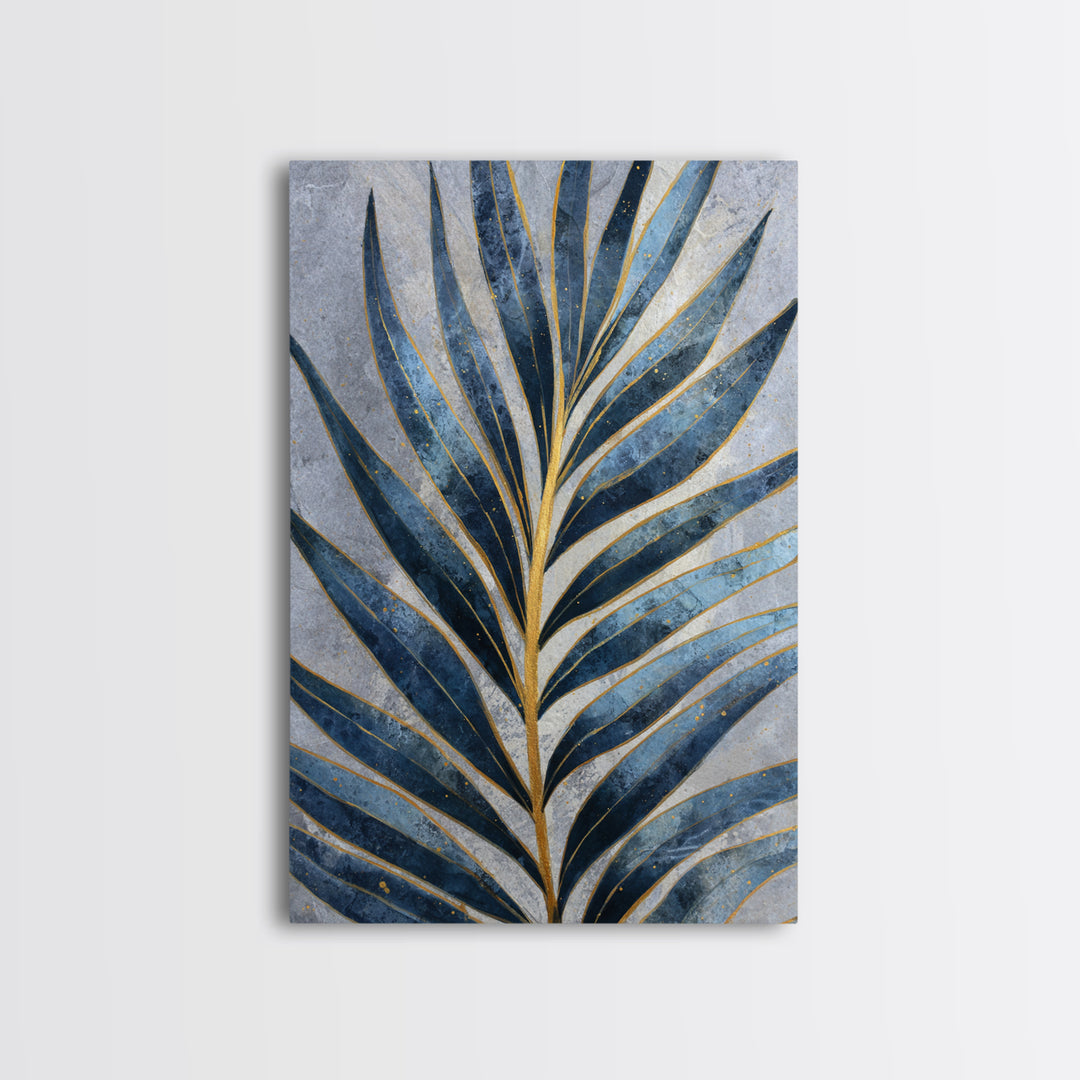 Rain Soaked Palm Leaf Closeup Canvas Print, Tropical Art, Printable Wall Art, Living Room Decor, Watercolor Art, Tropic, TRO-2x3-5