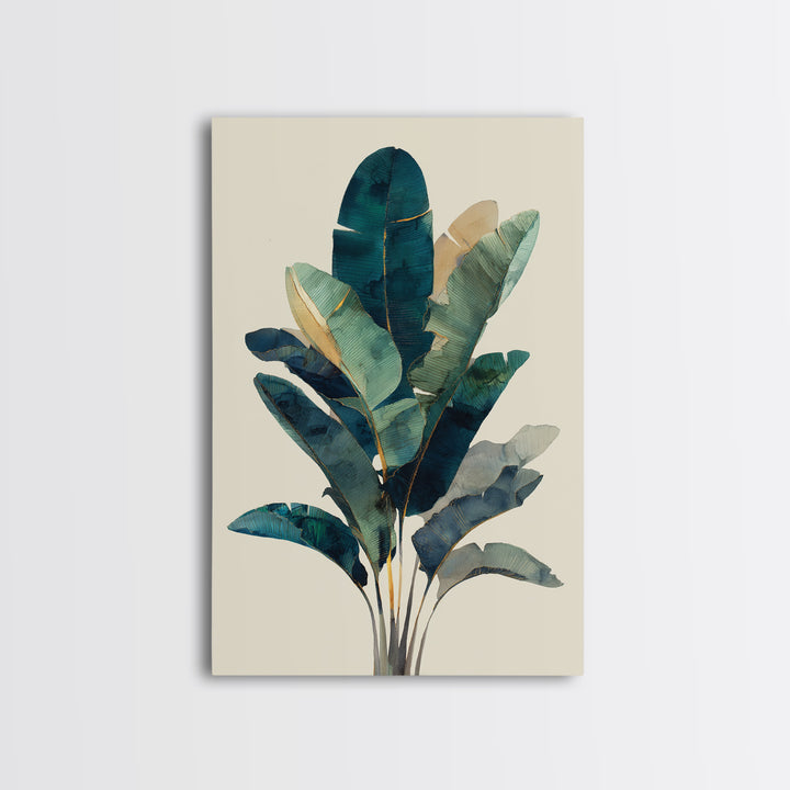 Banana Leaves Layered Canvas Print, Tropical Art, Coastal Wall Art, Living Room Decor, Fine Art, Tropic, Beach Prints, TRO-2x3-65