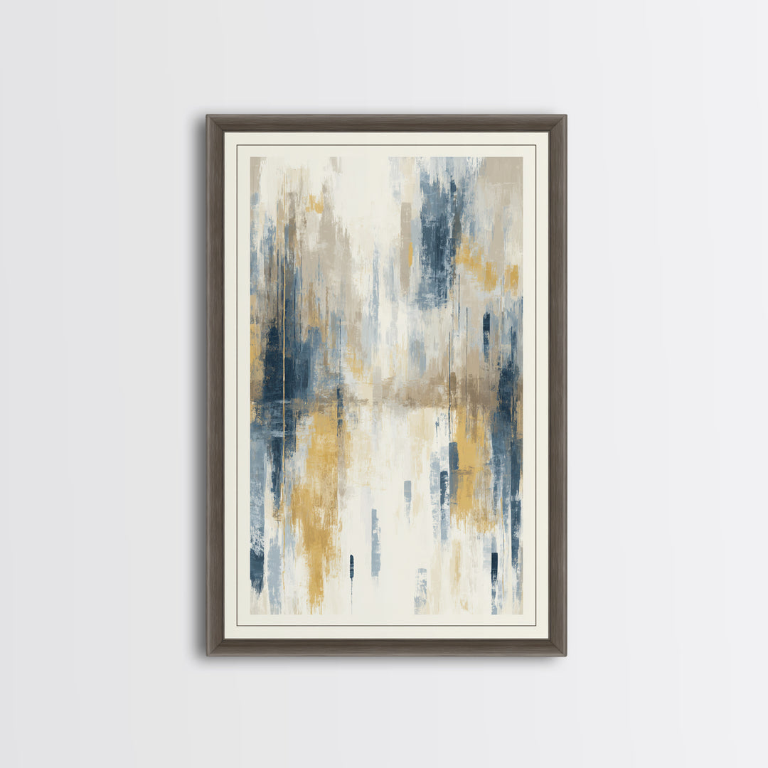 Jungle Waterfall with Misty Light Framed Canvas Print, Tropical Art, Abstract Painting, Living Room Decor, Fine Art, Tropic, TRO-2x3-69