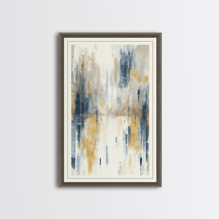 Jungle Waterfall with Misty Light Framed Canvas Print, Tropical Art, Abstract Painting, Living Room Decor, Fine Art, Tropic, TRO-2x3-69