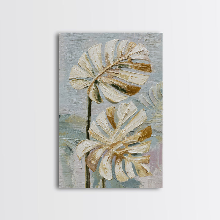 Lush Monstera Leaves Canvas Print, Tropical Art, Beach Decor, Living Room Decor, Oil Painting, Tropic, Fine Art Print, TRO-2x3-81