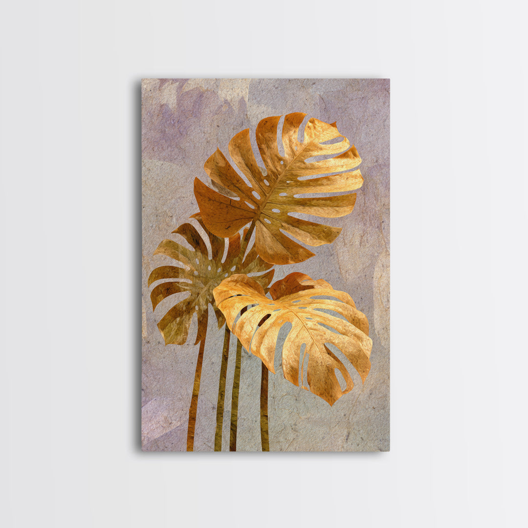 Lush Monstera Leaves Canvas Print, Tropical Art, Wall Art Prints, Living Room Decor, Fine Art, Tropic, Beach Wall Art, TRO-2x3-9