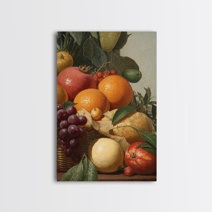 Tropical Fruit Market Arrangement Canvas Print, Tropical Art, Botanical Art, Living Room Decor, Oil Painting, Tropic, TRO-2x3-95