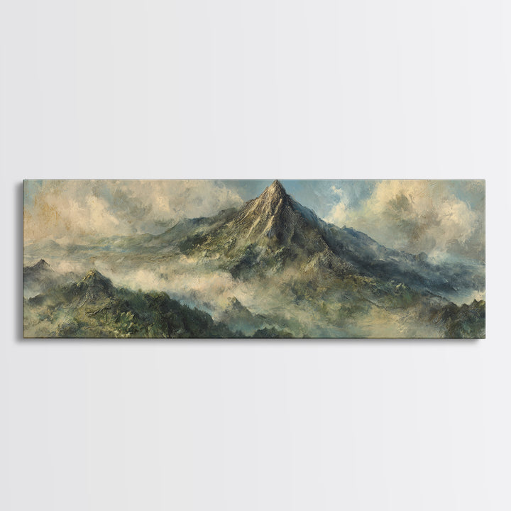 Island Volcano with Lush Foreground Framed Canvas Print, Tropical Art, Set of 3 Prints, Living Room Decor, Fine Art, Tropic, TRO-3x1-9