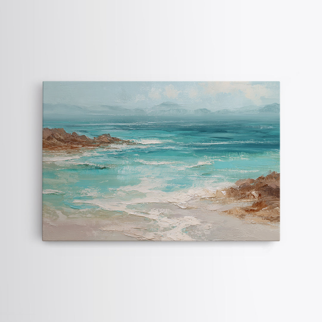 Tropical Lagoon with Turquoise Water Canvas Print, Tropical Art, Modern Decor, Living Room Decor, Fine Art, Tropic, Wall Decor, TRO-3x2-11