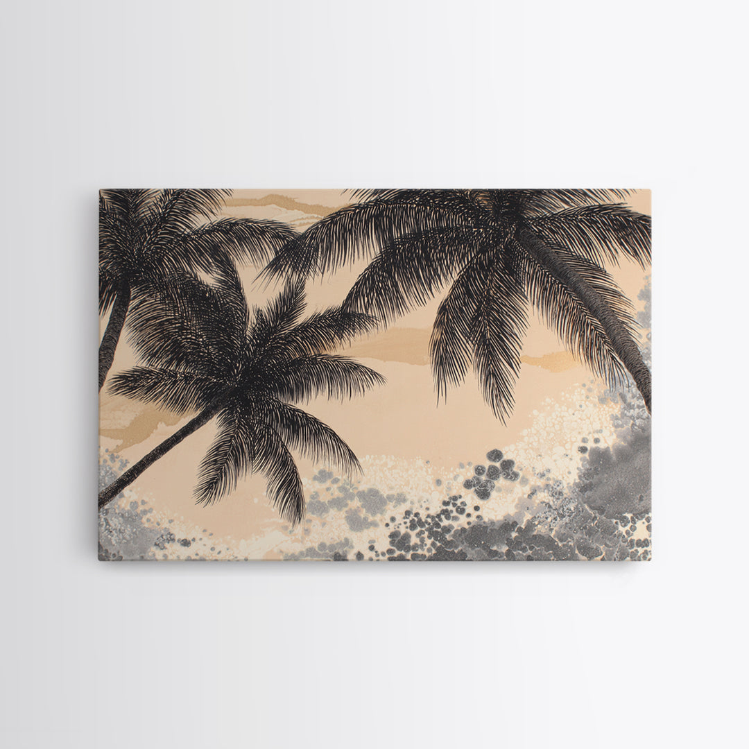 Palm Tree Silhouettes Canvas Print, Tropical Art, Room Decor, Living Room Decor, Fine Art, Tropic, Printable, TRO-3x2-56