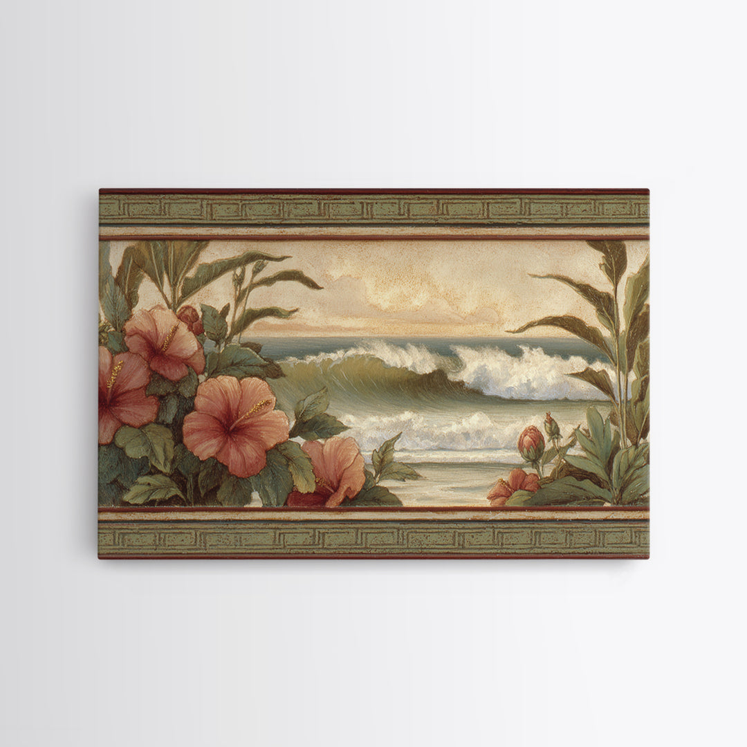 Sunset Surf Scene Canvas Print, Tropical Art, Gallery Wall Art, Living Room Decor, Fine Art, Tropic, Textured Painting, TRO-3x2-98