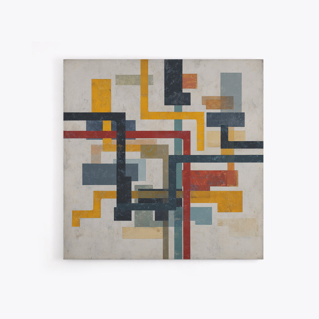 Abstract Subway Map Lines Without Labels Canvas Print, Urban Art, Home Decor, Living Room Decor, Abstract Art, Urban, URB-1x1-4