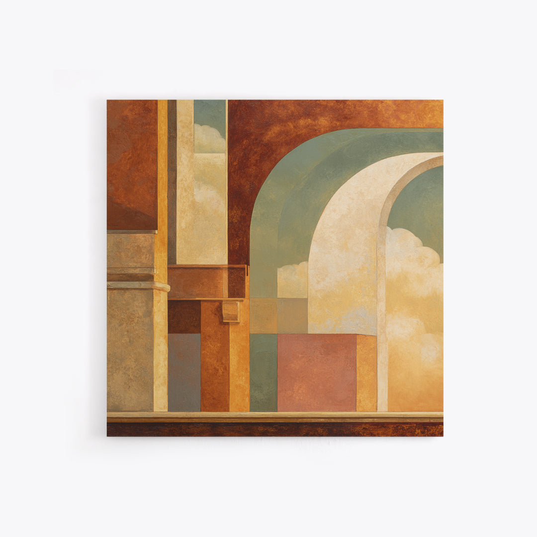 Old Theater Marquee Shapes Without Text Canvas Print, Urban Art, Neutral Decor, Living Room Decor, Abstract Art, Urban, URB-1x1-69