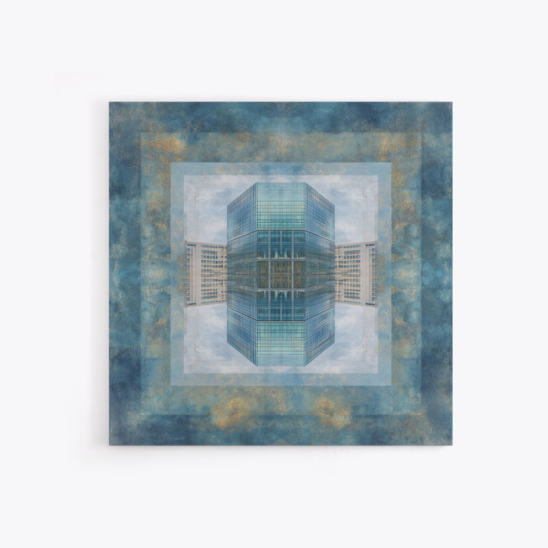 Modern Skyscraper Glass Reflections Canvas Print, Urban Art, Modern Decor, Living Room Decor, Fine Art, Urban, Home Decor, URB-1x1-86