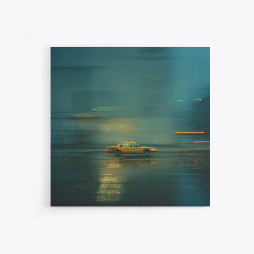 Taxi Cab Motion Blur Canvas Print, Urban Art, Wall Art, Living Room Decor, Fine Art, Urban, Digital Print, Printable Art, URB-1x1-99