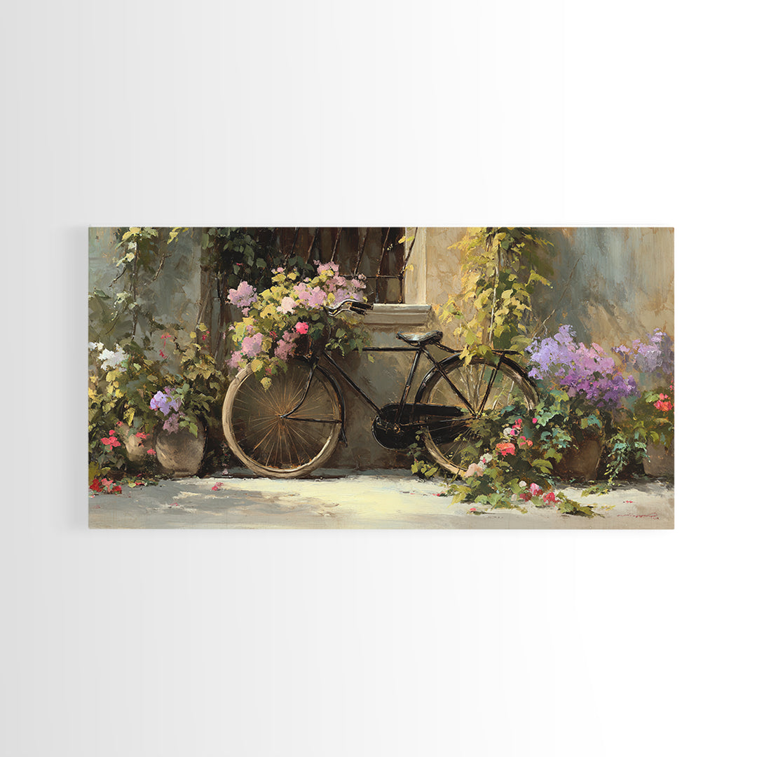 Bicycle Locked to Post Framed Canvas Print, Urban Art, African American Art, Living Room Decor, Fine Art, Urban, Gallery Decor, URB-2x1-11