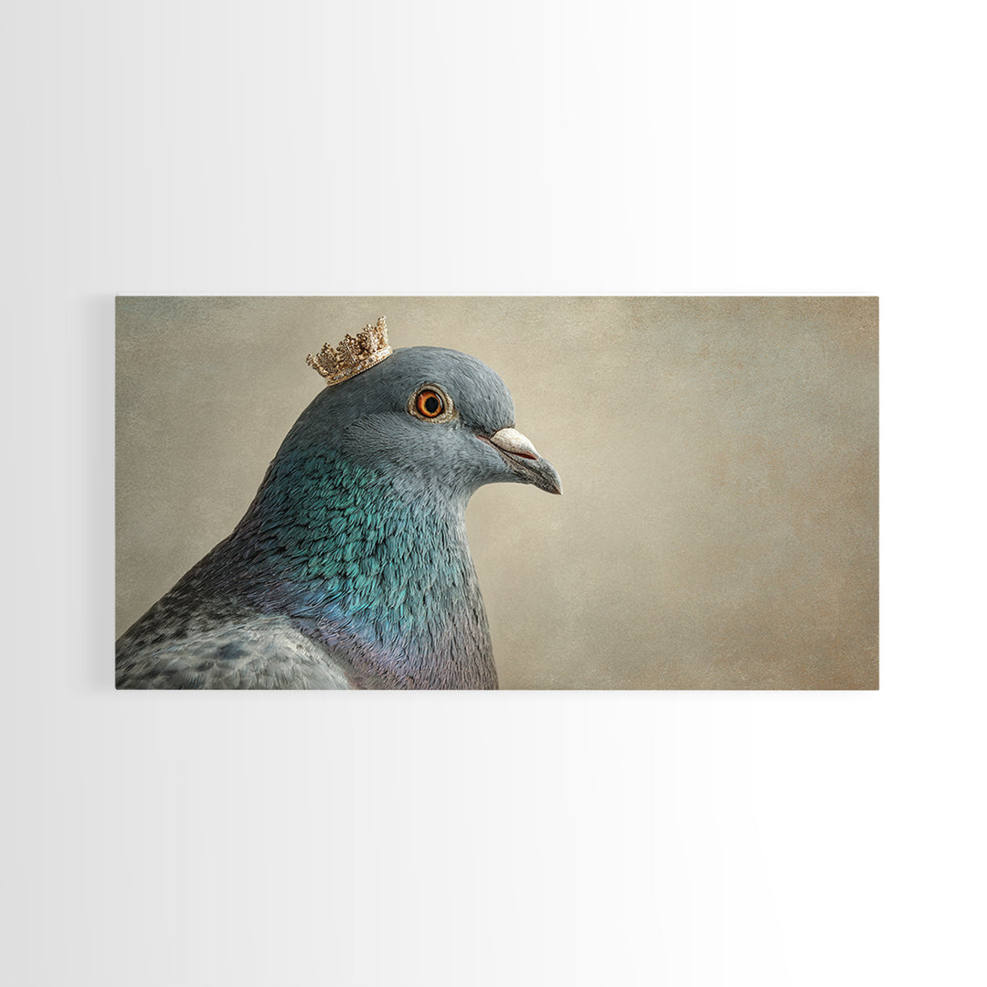 Urban Pigeon Portrait Framed Canvas Print, Urban Art, Minimalist Decor, Living Room Decor, Fine Art, Urban, Textured Wall Art, URB-2x1-28