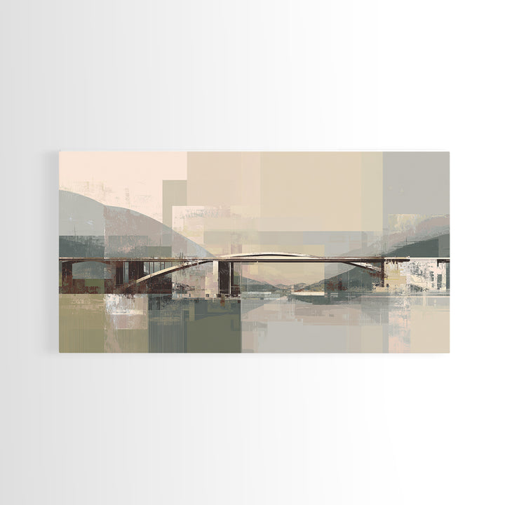City Bridge Structure Framed Canvas Print, Urban Art, Luxury Decor, Living Room Decor, Fine Art, Urban, Original Painting, URB-2x1-30