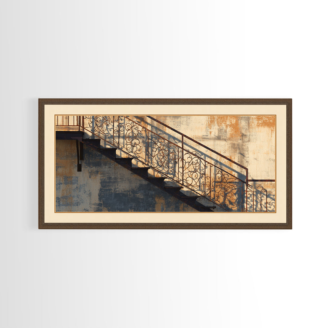 Fire Escape Silhouette Canvas Print, Urban Art, Wall Decor, Living Room Decor, Fine Art, Urban, Living Room Wall Art, URB-2x1-94