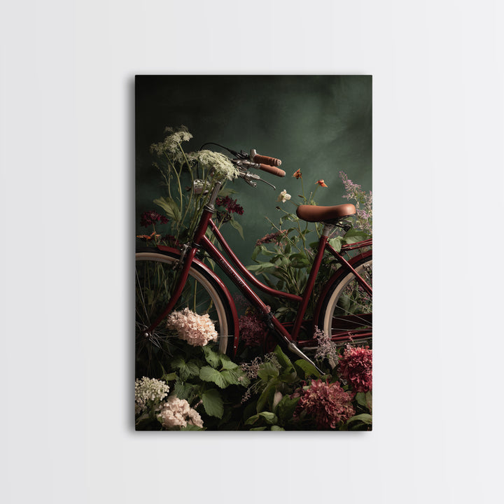 Bicycle Locked to Post Canvas Print, Urban Art, Art Print, Living Room Decor, Fine Art, Urban, Oil Painting, Art Deco, URB-2x3-23