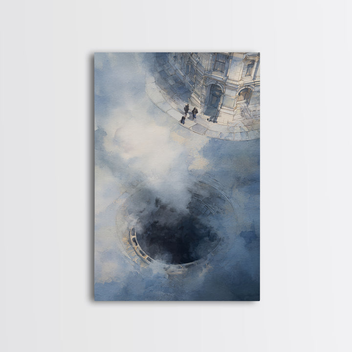 Open Manhole Steam Canvas Print, Urban Art, Original Painting, Living Room Decor, Fine Art, Urban, African American Art, URB-2x3-49