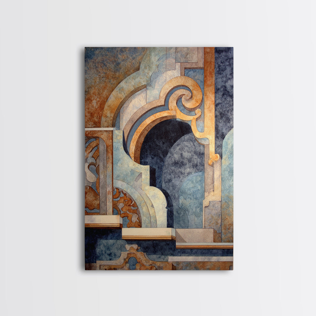 Old Theater Marquee Shapes Without Text Canvas Print, Urban Art, Living Room Decor, Abstract Art, Urban, Printable Art, URB-2x3-5