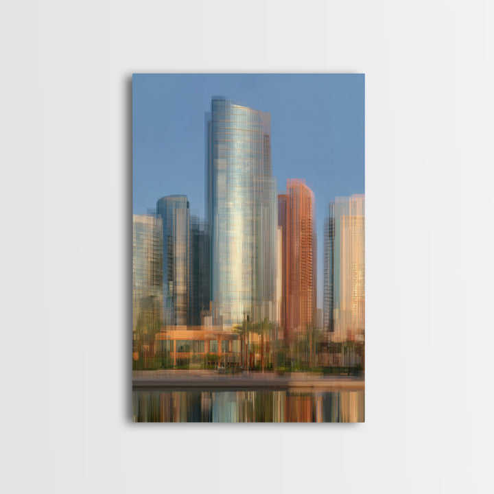 Modern Skyscraper Glass Reflections Canvas Print, Urban Art, Poster, Living Room Decor, Fine Art, Urban, Modern Wall Art, URB-2x3-70