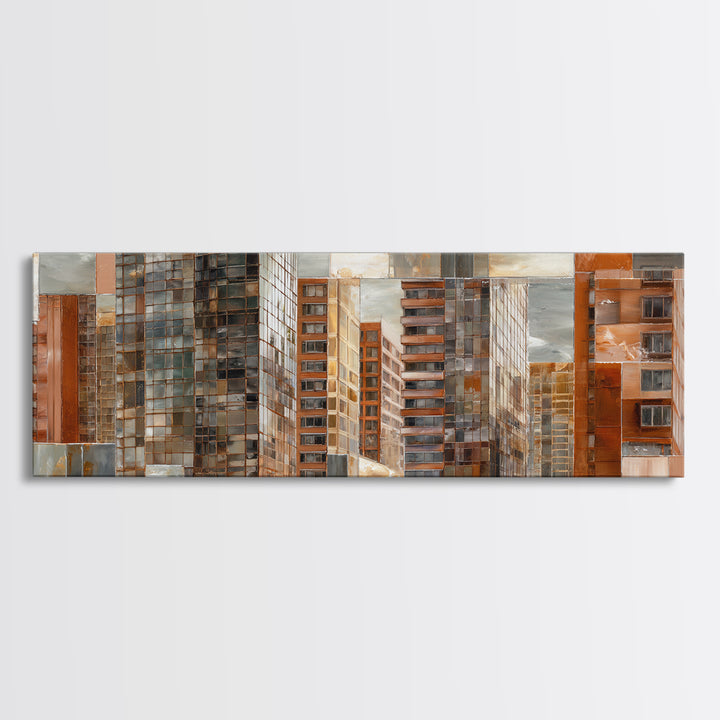 Modern Skyscraper Glass Reflections Canvas Print, Urban Art, Digital Download Art, Living Room Decor, Fine Art, Urban, URB-3x1-54