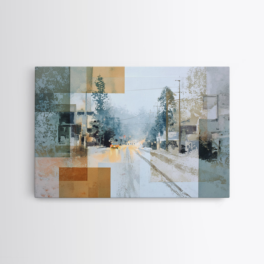 Bicycle Locked to Post Framed Canvas Print, Urban Art, Digital Download Art, Living Room Decor, Fine Art, Urban, Boho Decor, URB-3x2-19
