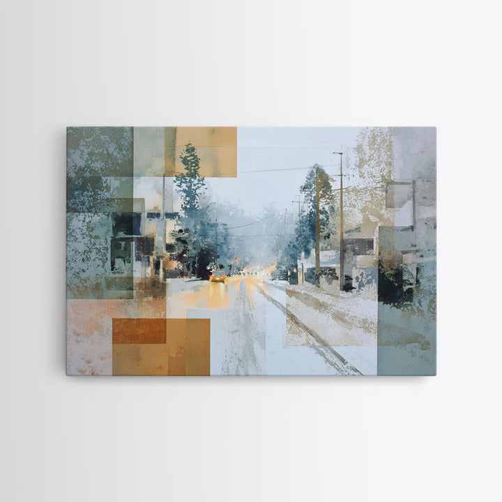 Bicycle Locked to Post Framed Canvas Print, Urban Art, Digital Download Art, Living Room Decor, Fine Art, Urban, Boho Decor, URB-3x2-19